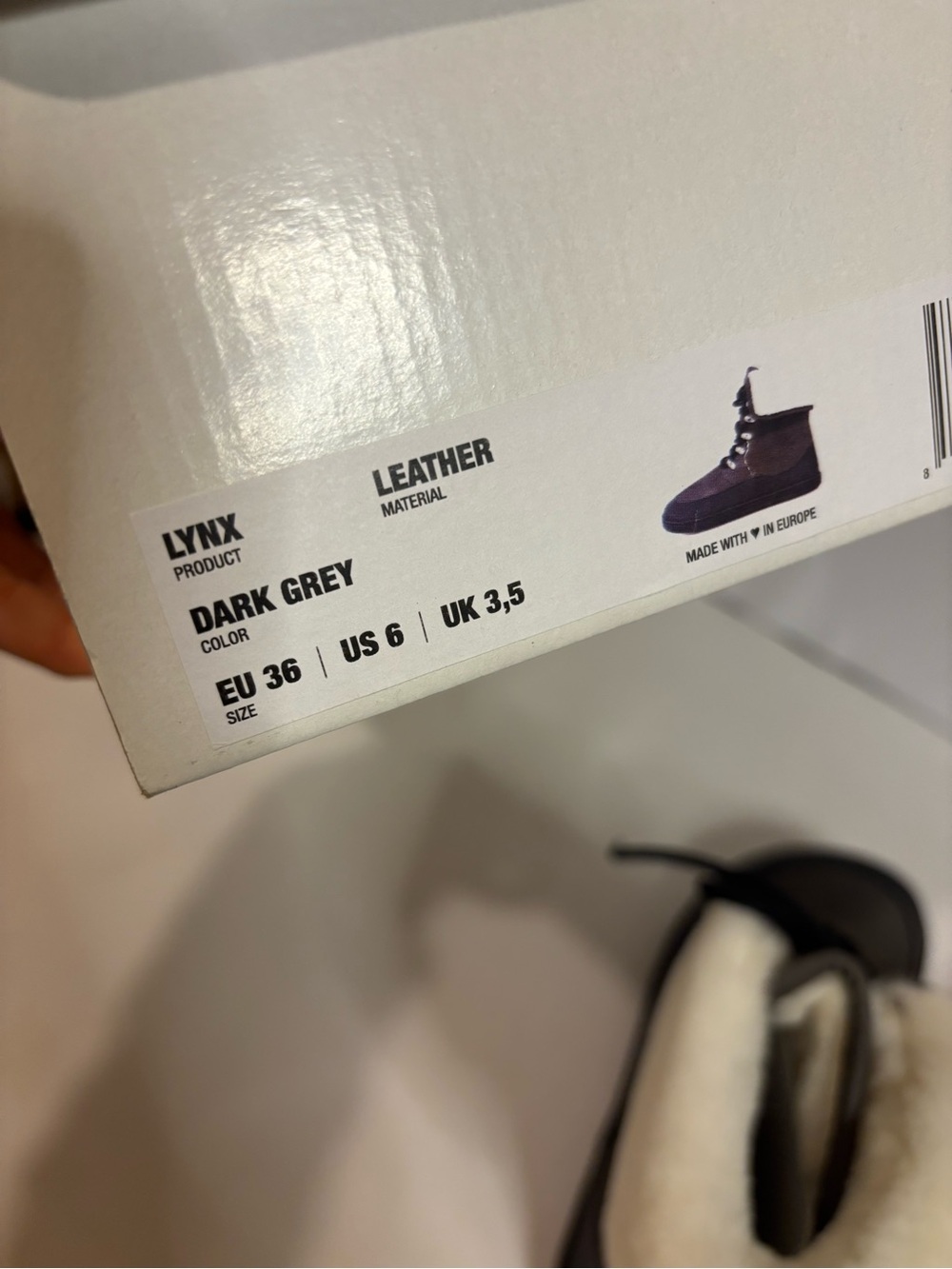 Shapen Gray Shearling-Lined Lace-Up Boots - Picture 2 of 7
